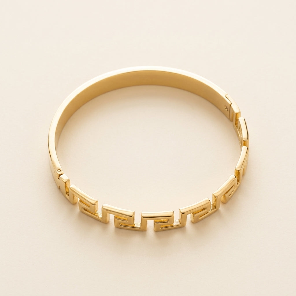 PULSERA RIGIDA DISEÑO CALADO GRECA GRIEGA