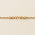 PULSERA NEXUS ESLABON MIXTO DORADO CON DETALLE PAVE