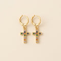 AROS COLGANTES DE CRUZ CON CIRCONES DE COLORES