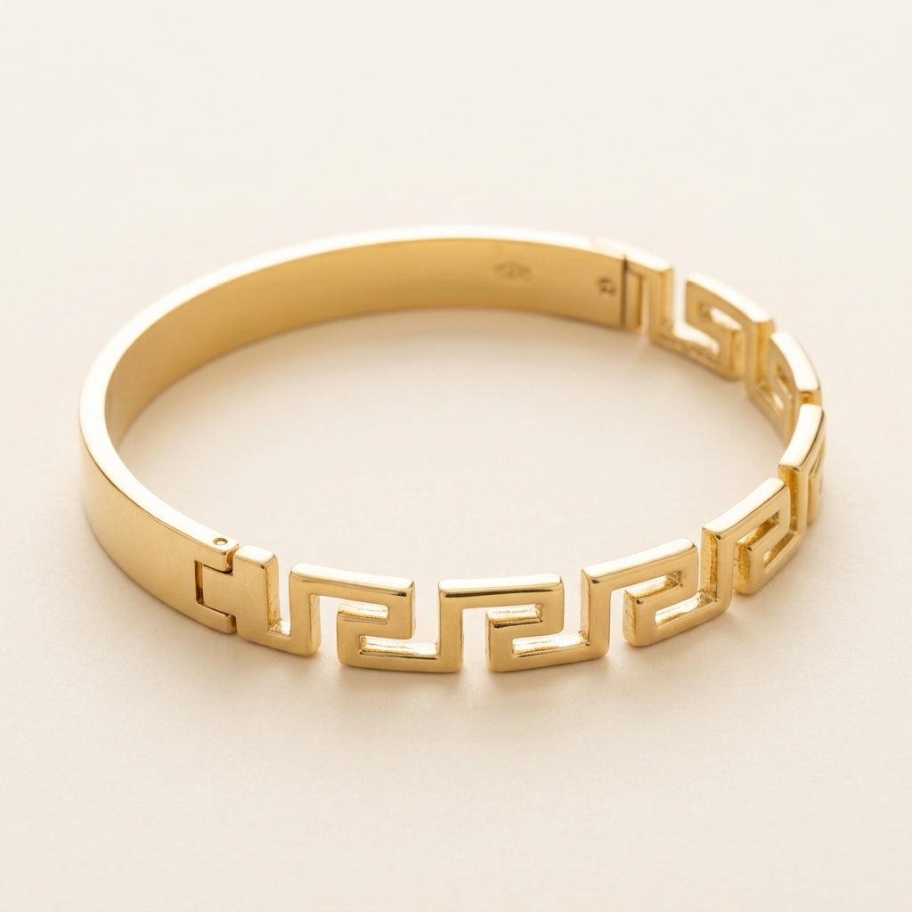 PULSERA RIGIDA DISEÑO CALADO GRECA GRIEGA