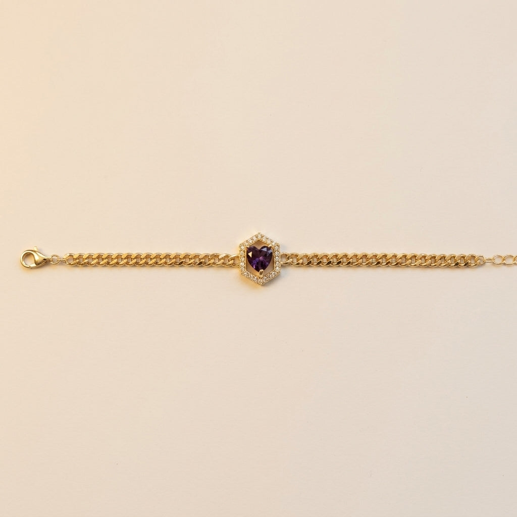 PULSERA CORAZON MORADO