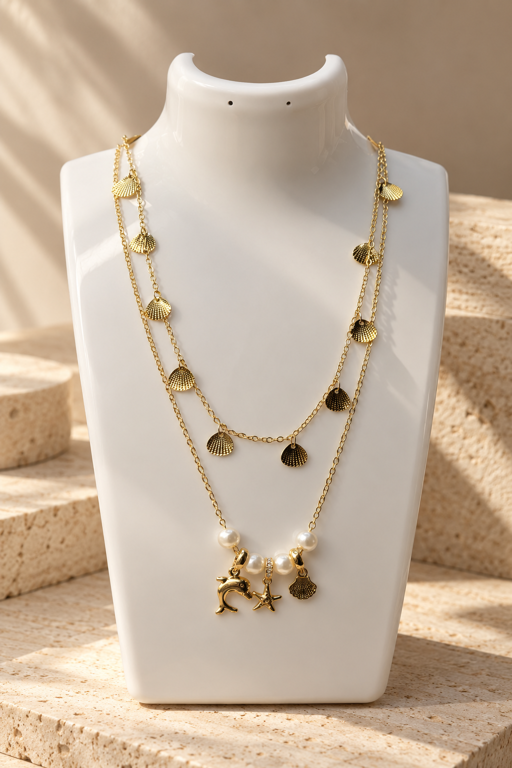 COLLAR DOBLE CONCHITAS
