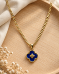 COLLAR TREBOL AZUL